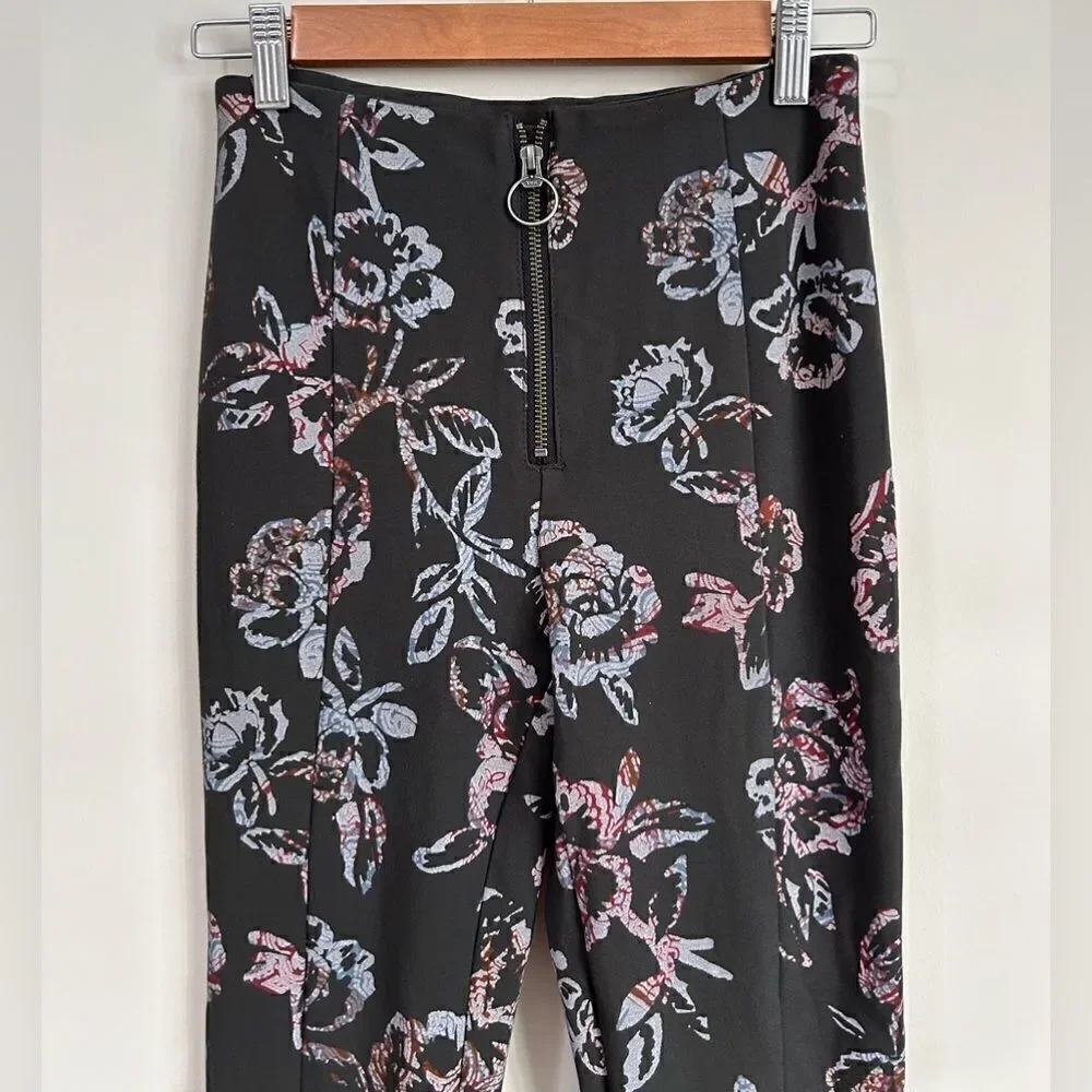 Free People Born To Be Wild Black Combo Stretch Ponte Bell Bottom - Picture 13 of 13